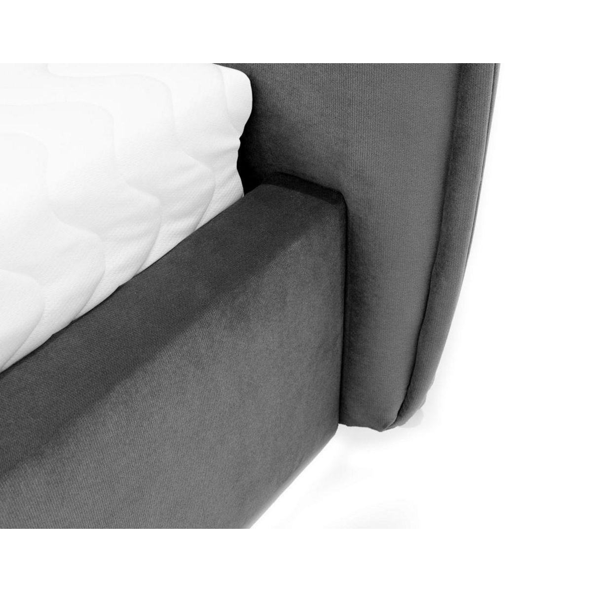 BEST MOBILIER Emy - lit coffre - 160x200 cm - en velours - sommier inclus