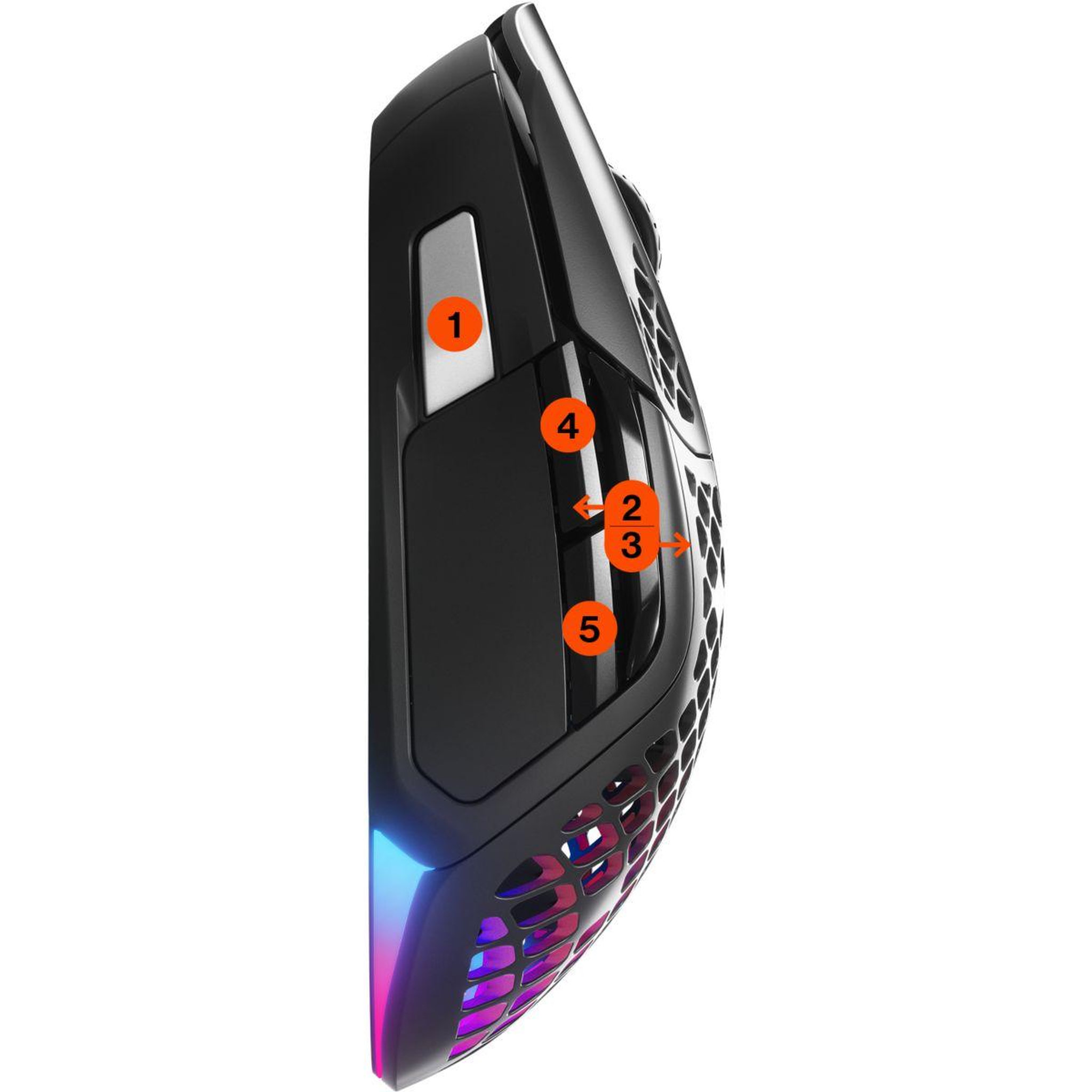 Voir la diapositive 5 : STEEL SERIES Souris Gamer Sans Fil AEROX 5 WIRELESS