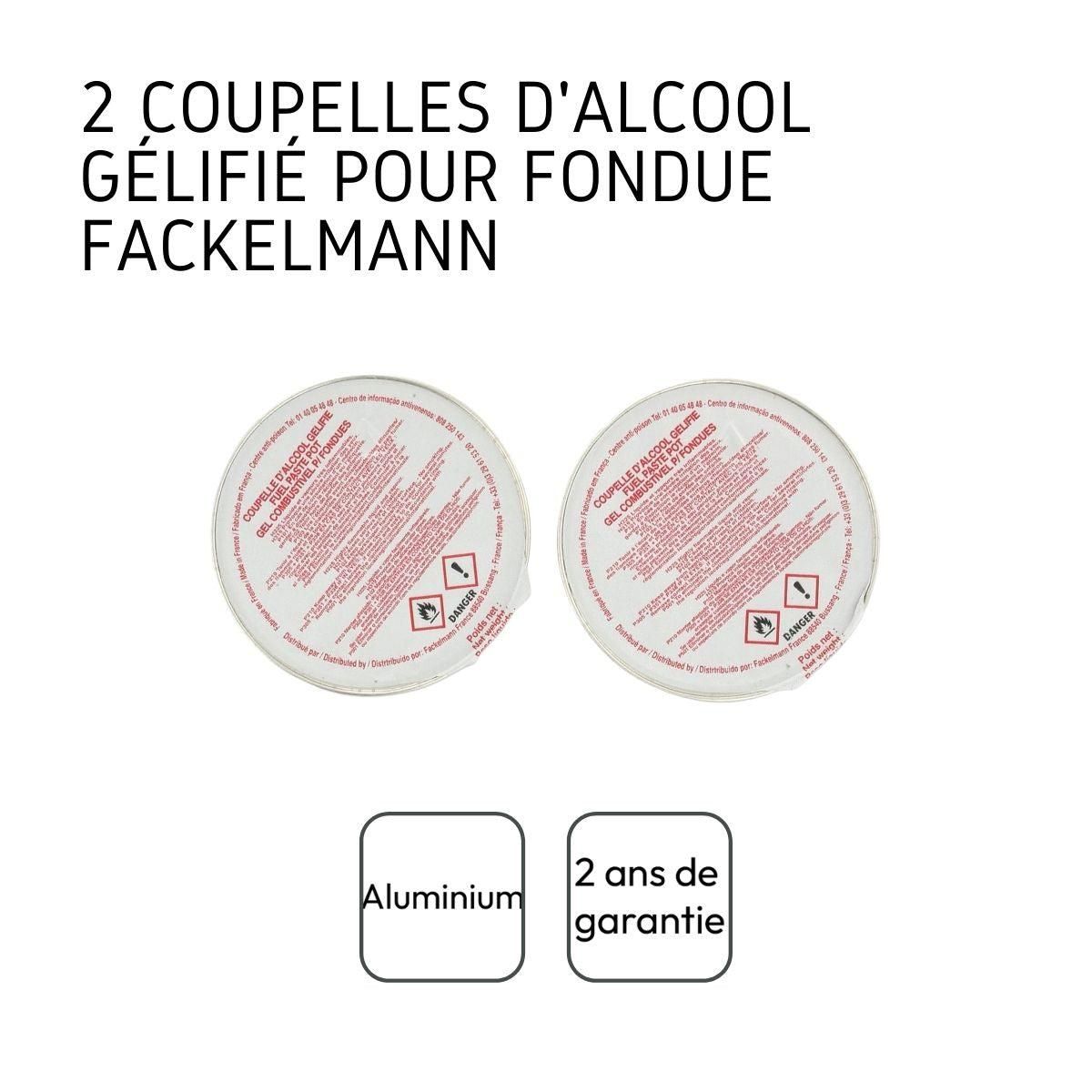 Fackelmann Lot de 2 coupelles d'alcool gélifié Fackelmann