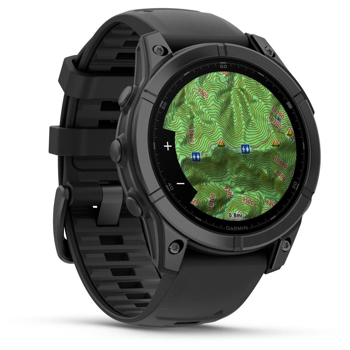 GARMIN Montre sport Fenix E 47mm Gris Acier bracelet noir