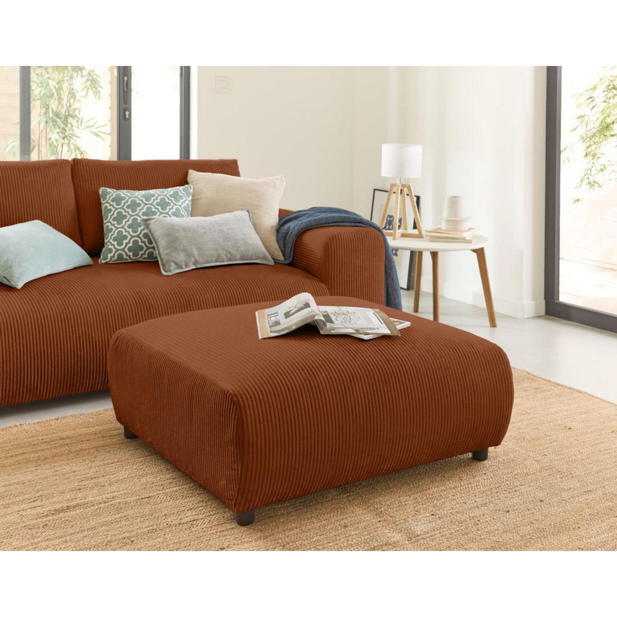 LISA DESIGN Garance - pouf modulable - en velours côtelé