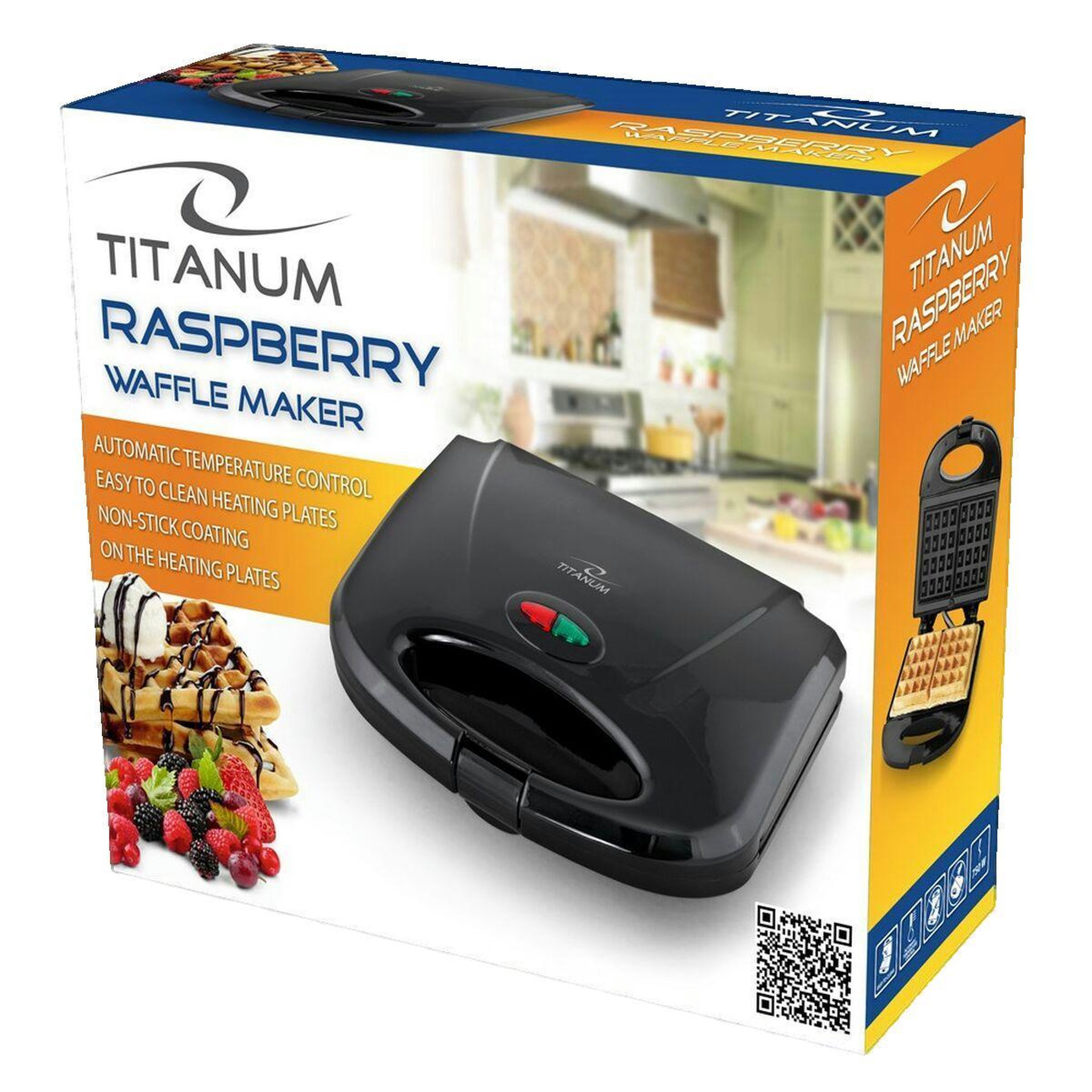 Voir la diapositive 2 : TITANIUM Gaufrier électrique Titanium 2 gaufres 750 watts