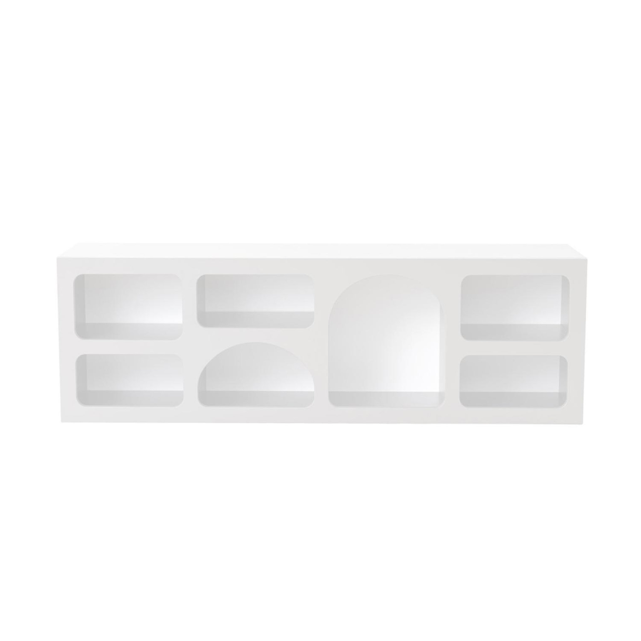CONCEPT USINE Buffet bas 7 niches design organique blanc 160x50cm ferlis