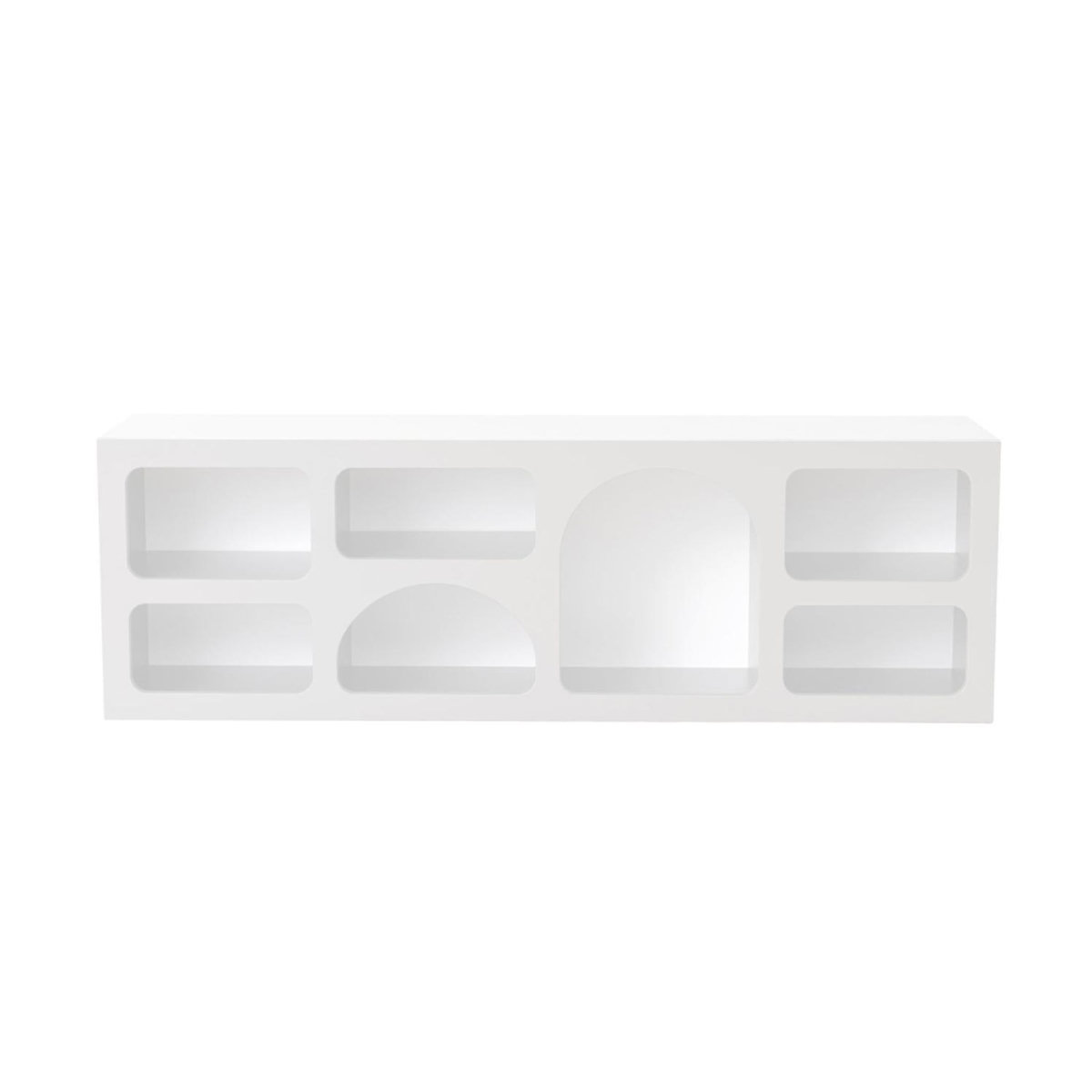 CONCEPT USINE Buffet bas 7 niches design organique blanc 160x50cm FERLIS