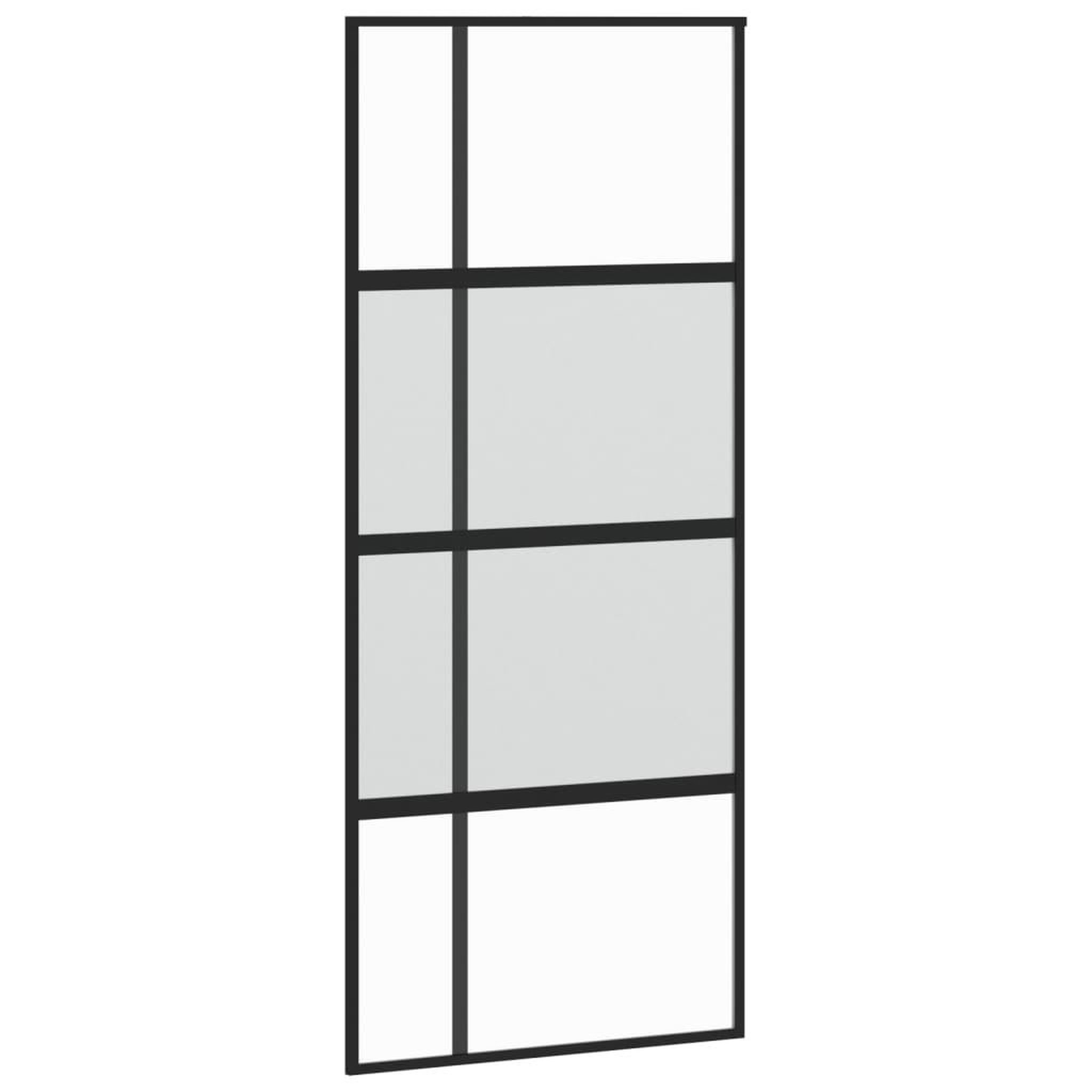 Voir la diapositive 2 : VIDAXL Porte coulissante noir 90x205 cm verre trempe aluminium