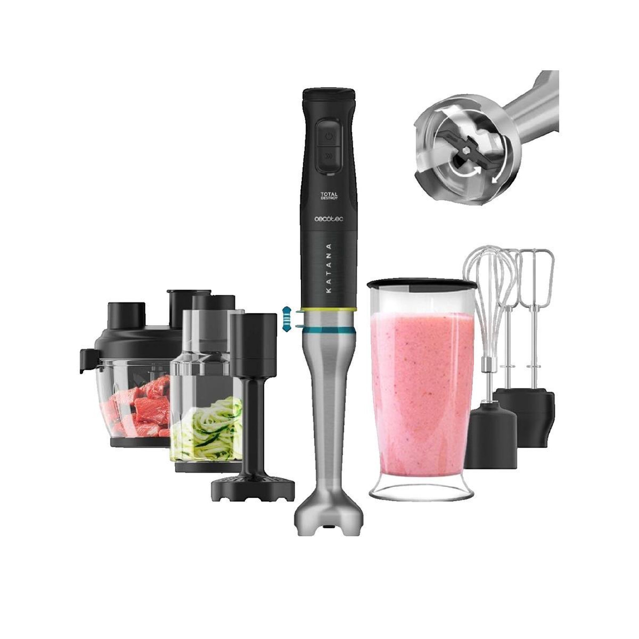 Voir la diapositive 1 : CECOTEC Mixeur Plongeant Cecotec TotalDestroy Puissant 1500 W