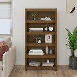 VIDAXL Bibliotheque Marron miel 80x35x154 cm Bois de pin massif