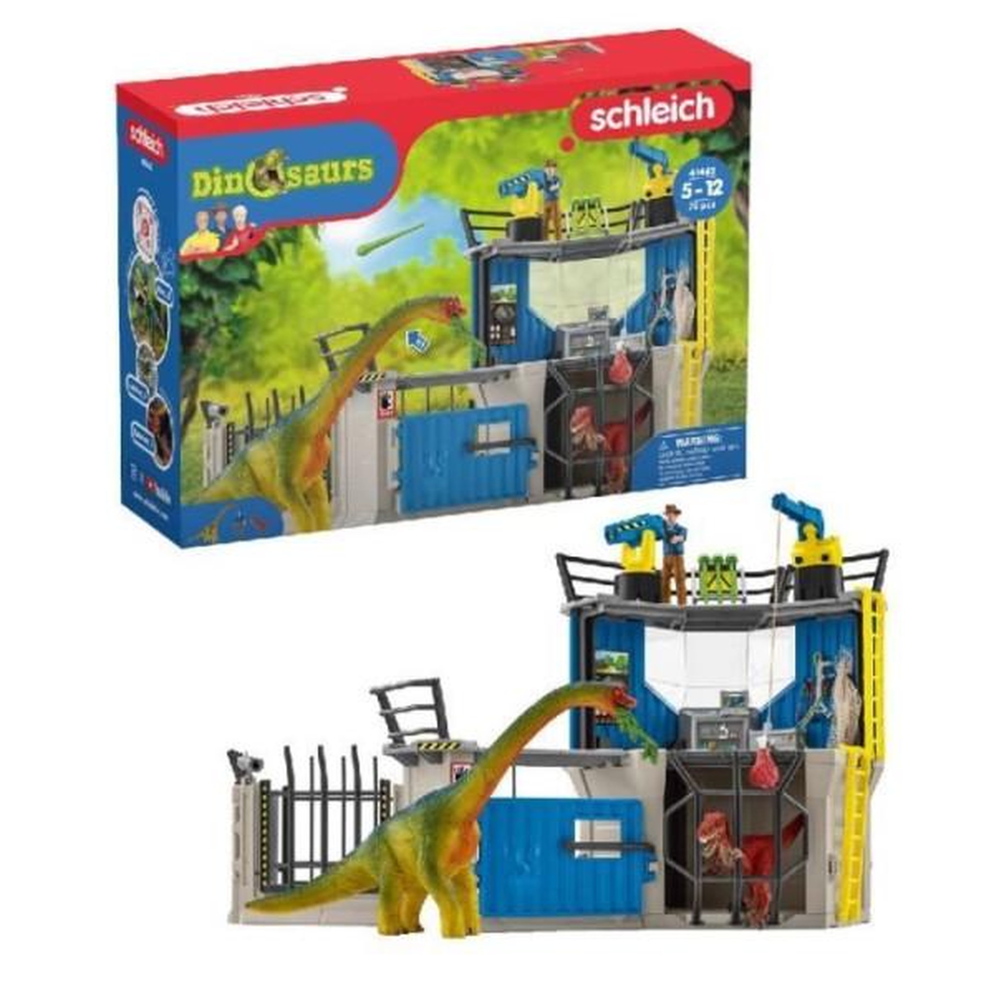 Schleich Grande station de recherche Dino, coffret de 72 pieces, jouets, Des 5 ans, Schleich 41462 Dinosaurs