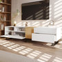 Voir la diapositive 4 : MERAX Meuble tv blanc 180 cm mdf