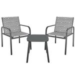 The Home Deco Factory Salon de jardin en aluminium et texaline 2 places MEXICO. Coloris disponibles : Beige, Gris