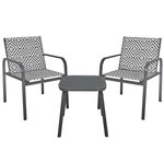 The Home Deco Factory Salon de jardin en aluminium et texaline 2 places MEXICO. Coloris disponibles : Gris, Beige