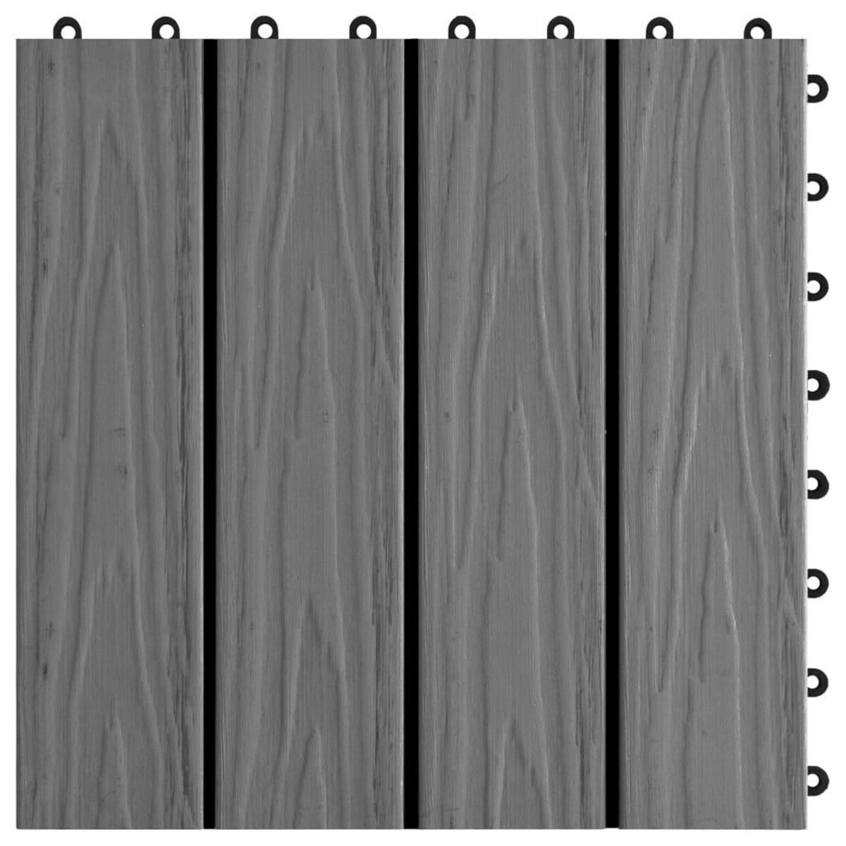 VIDAXL Carreau de terrasse en relief 11 pcs WPC 30x30 cm 1 m^2 Gris