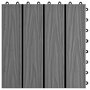 Voir la diapositive 5 : VIDAXL Carreau de terrasse en relief 11 pcs WPC 30x30 cm 1 m^2 Gris