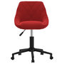 Voir la diapositive 3 : VIDAXL Chaise pivotante de bureau Rouge bordeaux Velours
