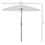 Voir la diapositive 3 : OUTSUNNY Parasol inclinable rond avec manivelle aluminium fibre de verre polyester diamètre 2,60 m coloris crème
