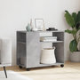 Voir la diapositive 3 : VIDAXL Table d'appoint avec roues gris beton bois d'ingenierie