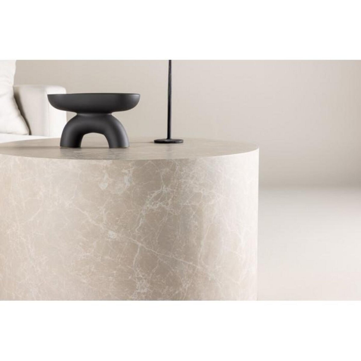 Paris Prix Table Basse Ronde  York  80cm Beige