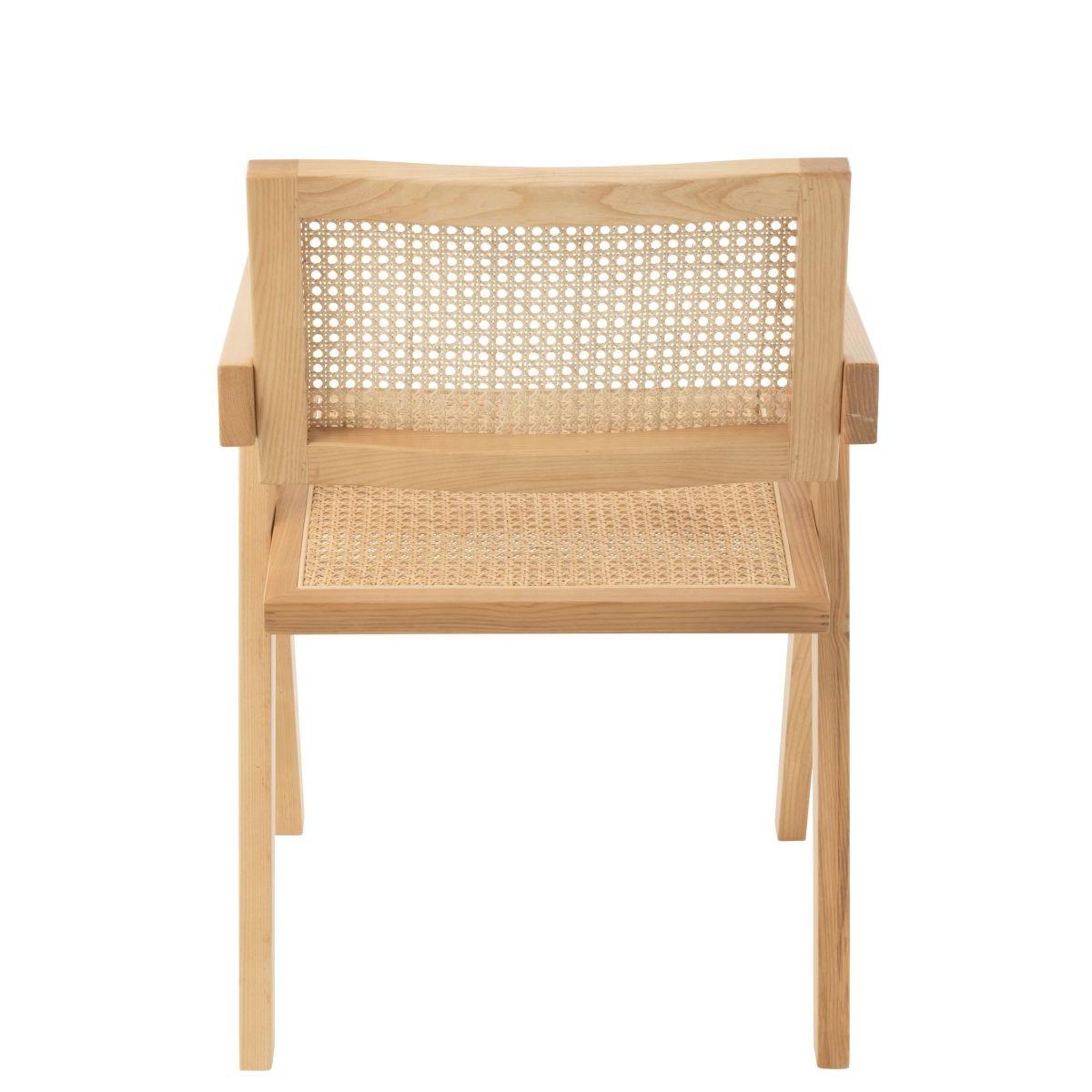 Voir la diapositive 4 : J-LINE Chaise cannage en bois  grid  80cm naturel