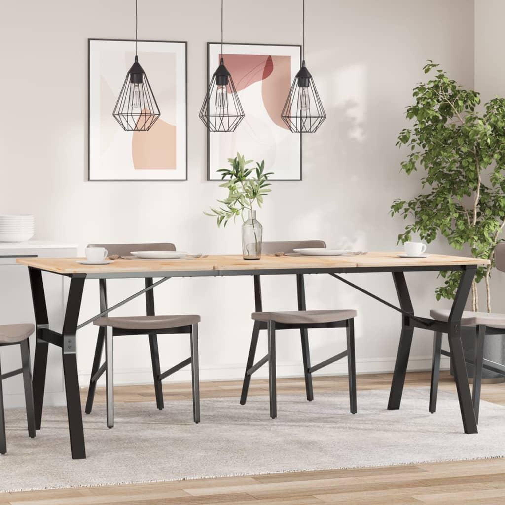 VIDAXL Pieds de table a manger cadre en Y 180x80x73 cm acier