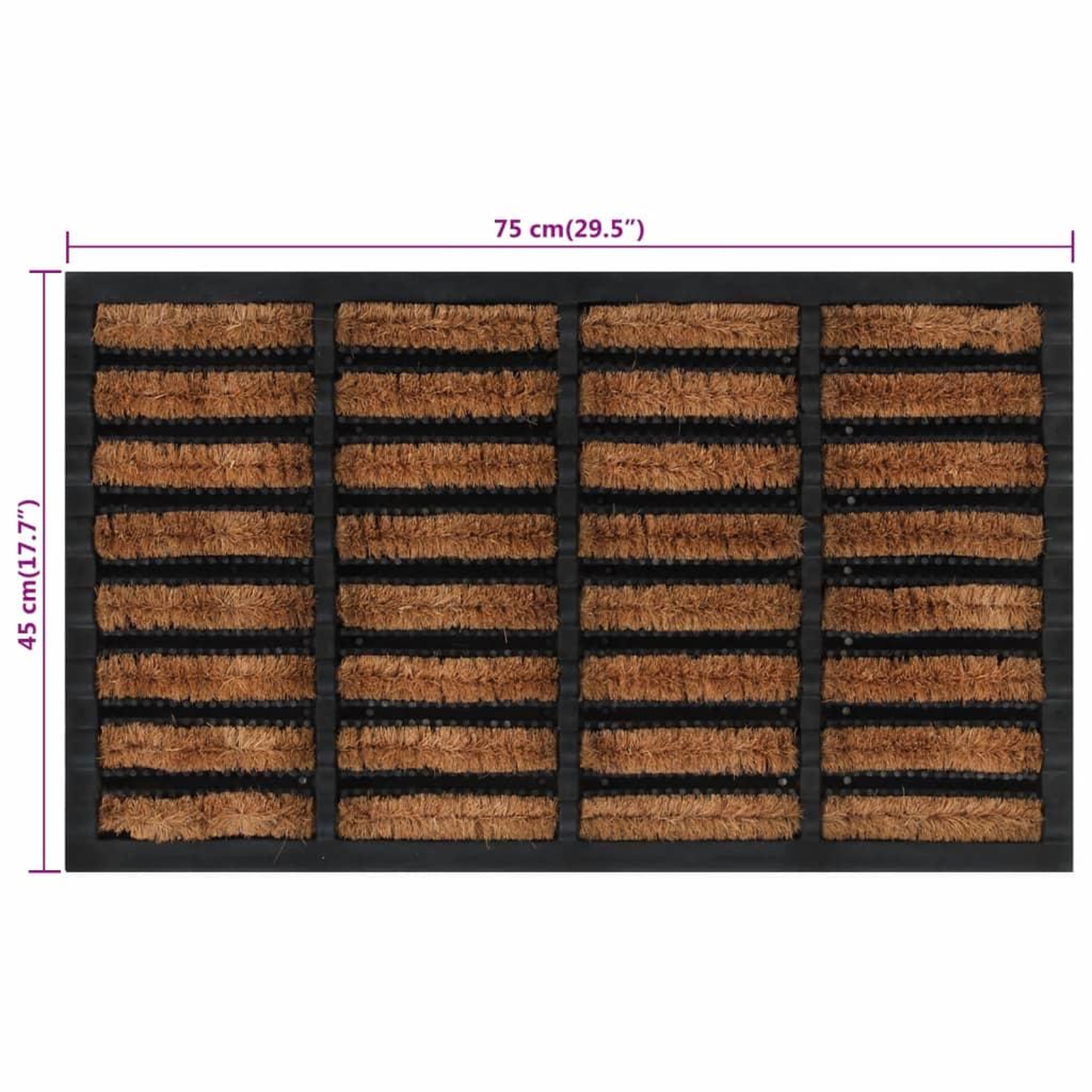 Voir la diapositive 6 : VIDAXL Paillasson rectangulaire 45x75 cm caoutchouc et fibre de coco