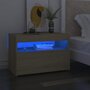 VIDAXL Tables de chevet a LED 2 pcs Chene sonoma 60x35x40 cm