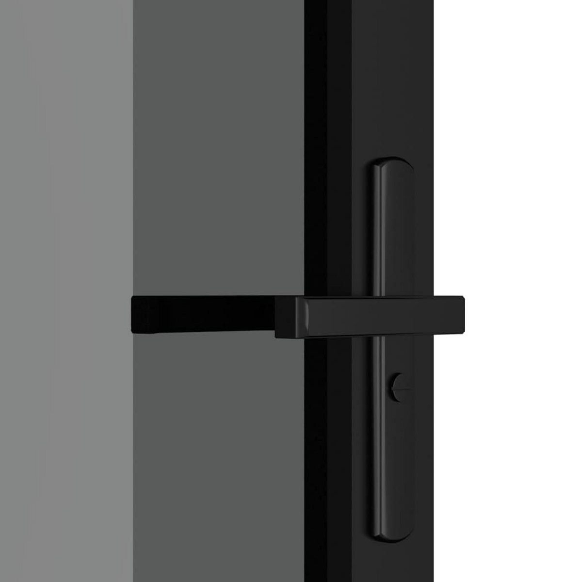 VIDAXL Porte interieure 93x201,5 cm Noir Verre ESG et aluminium