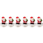 FEERIC LIGHT & CHRISTMAS Lot de 6 Bougies Déco  Père Noël  6cm Rouge & Blanc