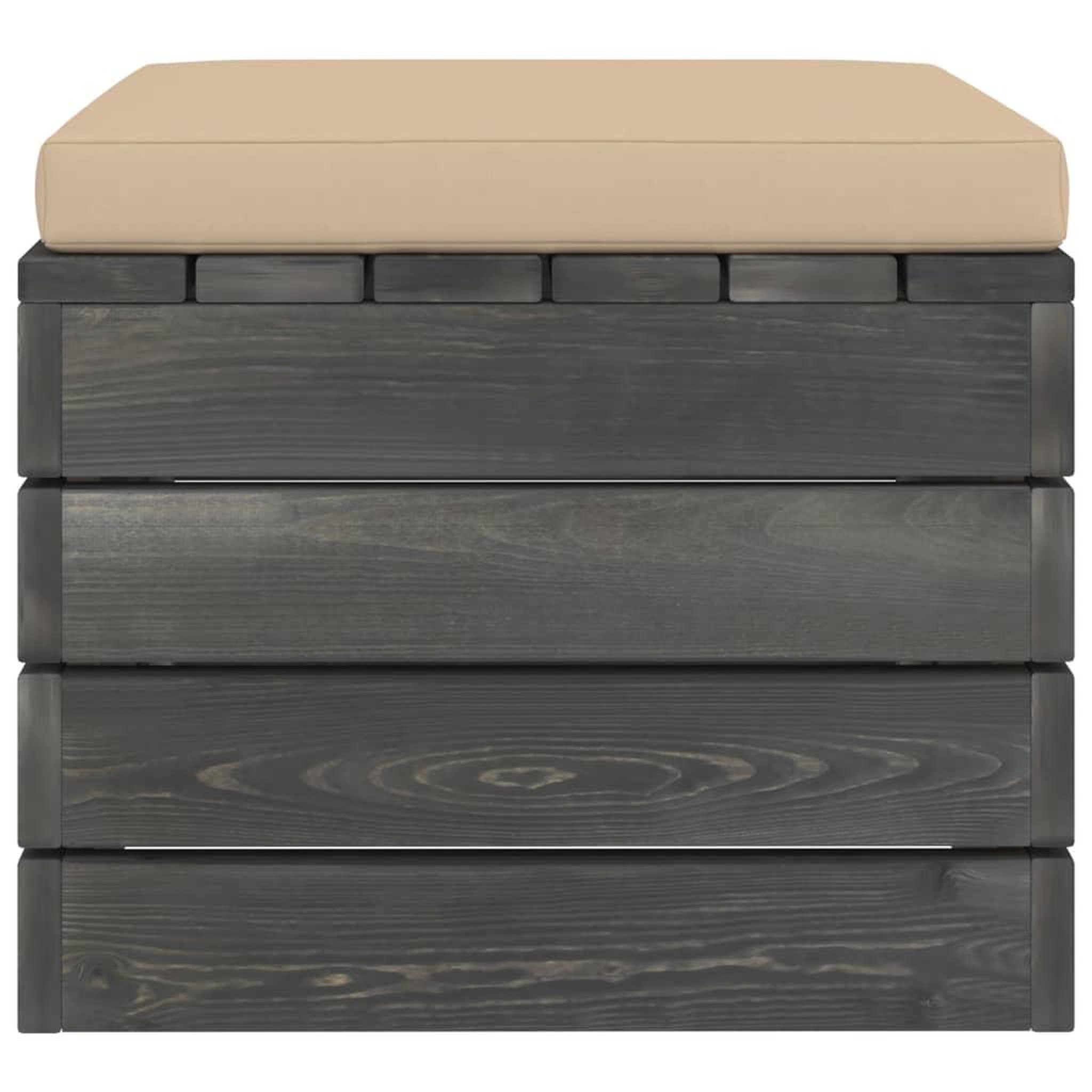 Voir la diapositive 4 : VIDAXL Repose-pied palette de jardin avec coussin Bois de pin
