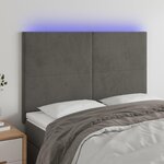 VIDAXL Tete de lit a LED Gris fonce 144x5x118/128 cm Velours