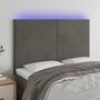 Voir la diapositive 1 : VIDAXL Tete de lit a LED Gris fonce 144x5x118/128 cm Velours