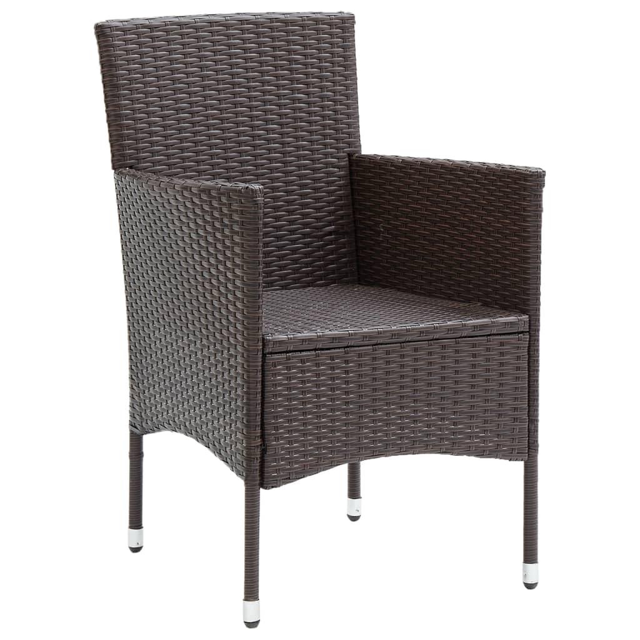 Voir la diapositive 4 : VIDAXL Chaises a manger de jardin lot de 2 Resine tressee Marron