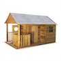 SWEEEK Maisonnette avec véranda en bois  de 4.5 m². Rose -  cabane en pin autoclave
