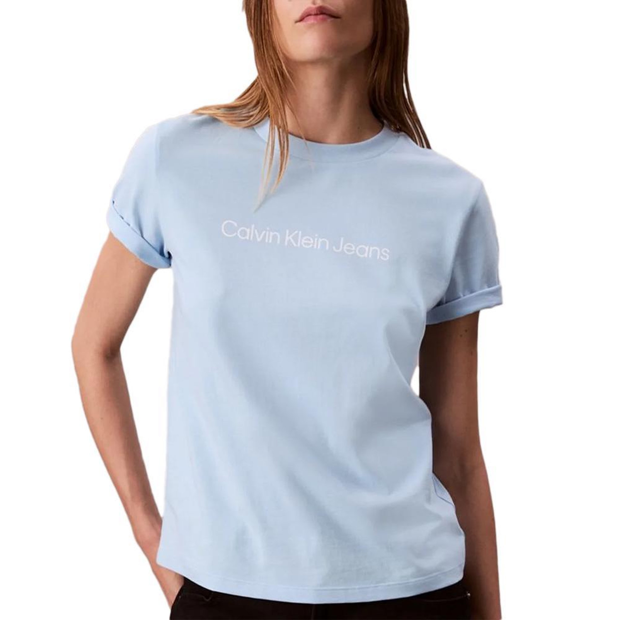 CALVIN KLEIN JEANS T-Shirt Bleu Femme Calvin Klein Jeans LV047C912G. Coloris disponibles : Bleu
