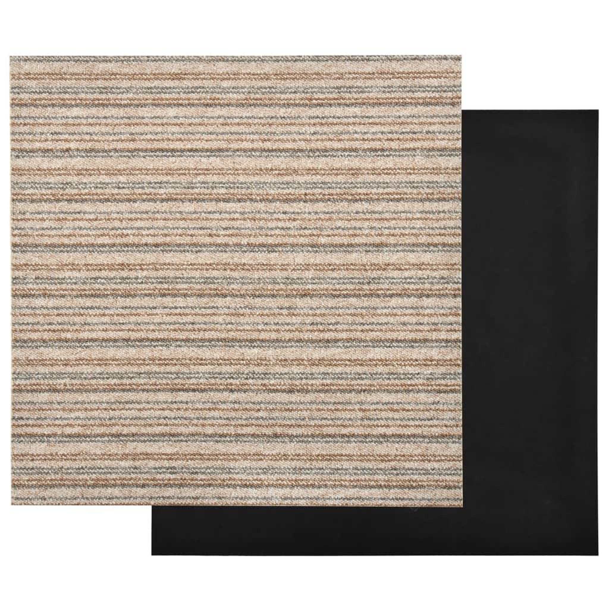 Voir la diapositive 4 : VIDAXL Dalles de tapis de sol 20 pcs 5 m^2 50x50 cm Beige raye