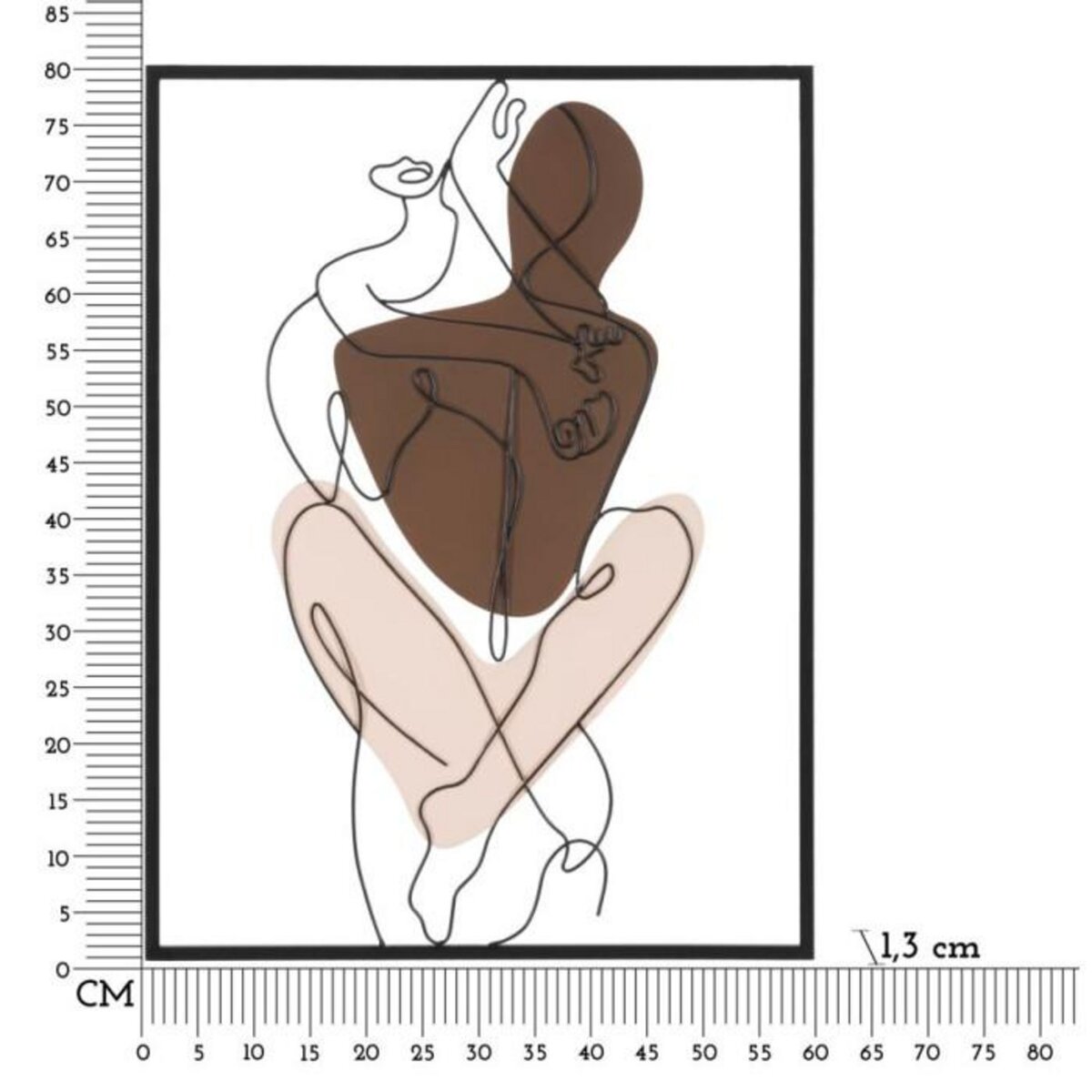 Paris Prix Décoration Murale Encadrée en Métal  Couple  80cm Multicolore