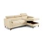 Voir la diapositive 5 : BEST MOBILIER Alicante - canapé d'angle réversible convertible avec têtières - coffre - 4 places - en tissu texturé