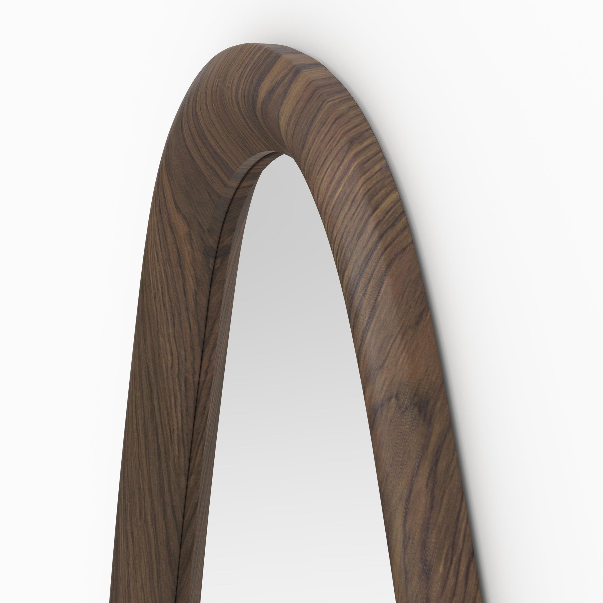 Voir la diapositive 6 : MAISON PAVANE Miroir ovale en placage noyer, 80 x 120 cm-yoko