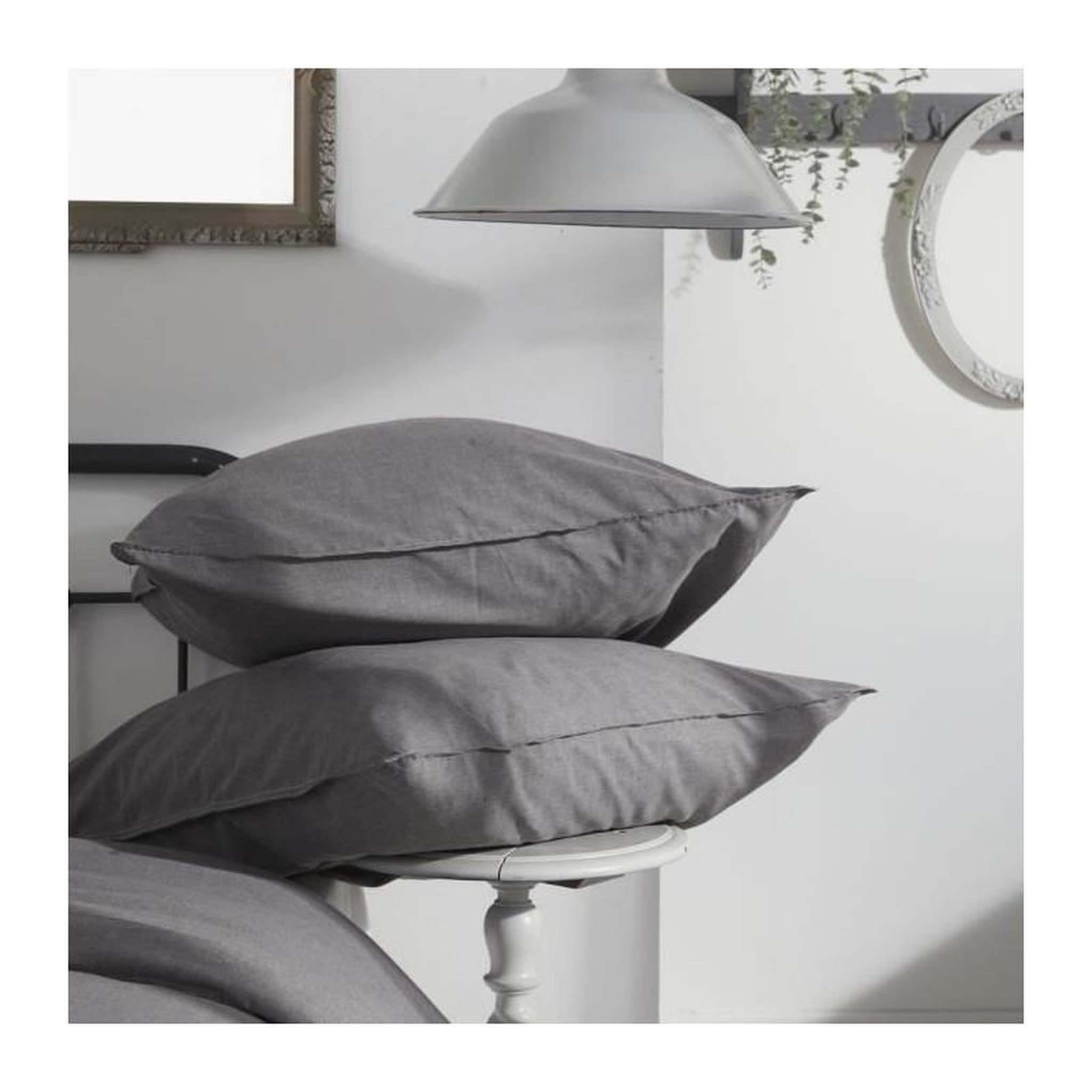 Voir la diapositive 2 : Today Housse de couette - TODAY - CHARME - Chambray - Gris foncé Capucine - 240 x 220 cm