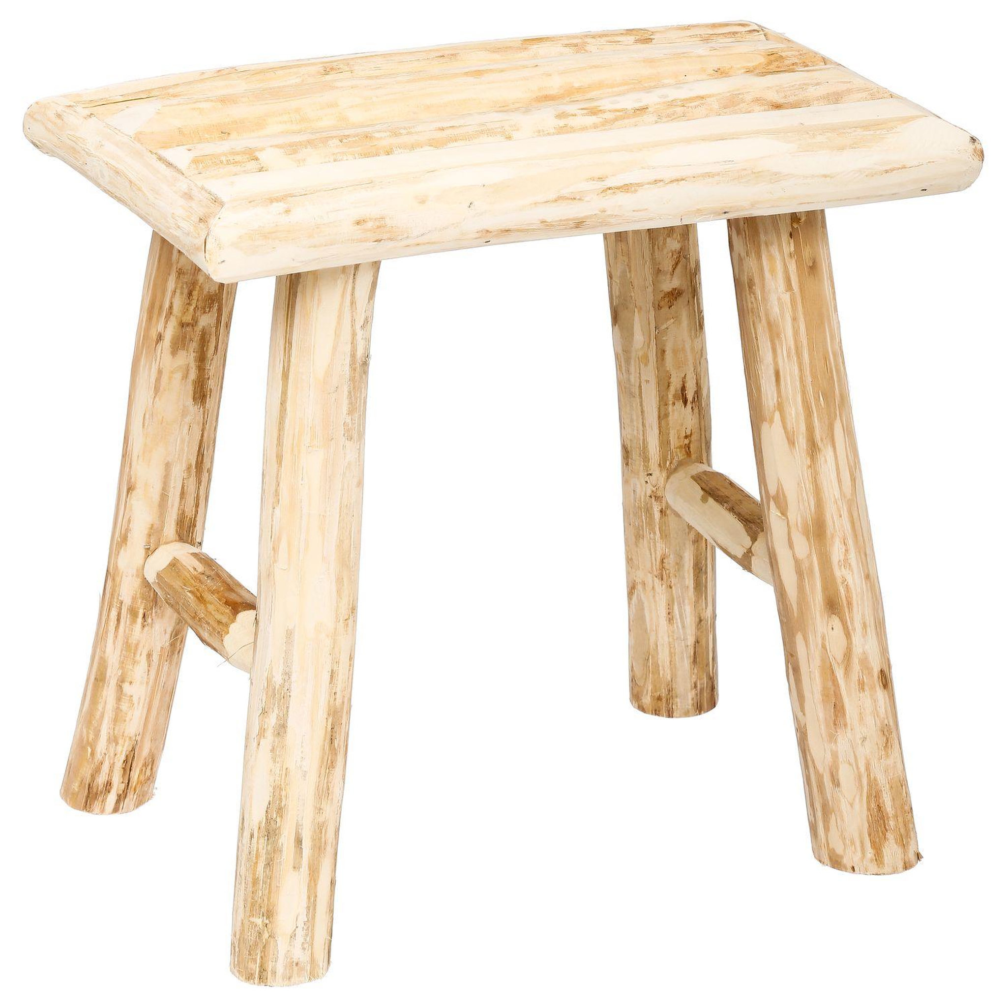 ATMOSPHERA Tabouret en bois woody - h. 32 cm - naturel