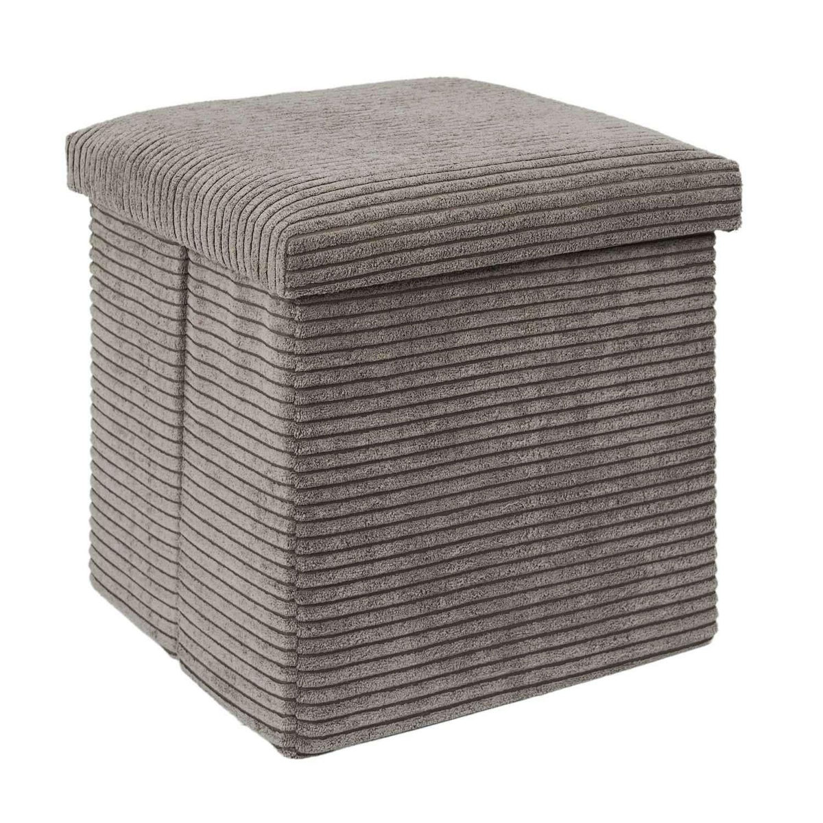 The Home Deco Factory Pouf de rangement pliable effet côtelé