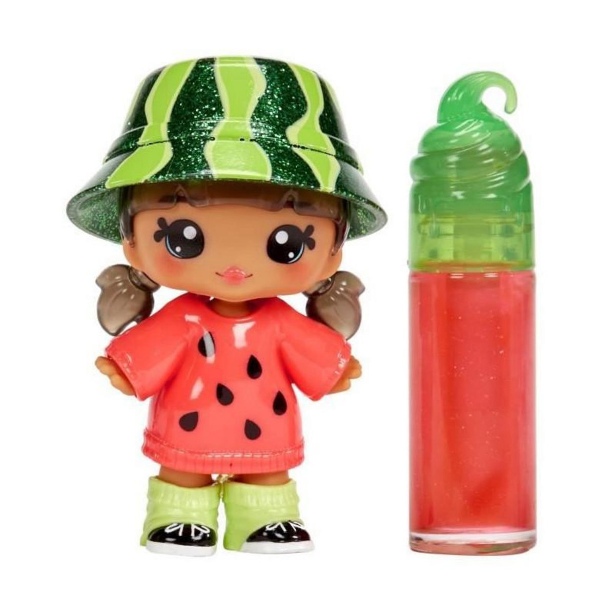L.O.L. SURPRISE! Yummiland - 1 poupée 10 cm et un gloss pailleté a créer - Maya - Goût Pasteque - Des 4ans