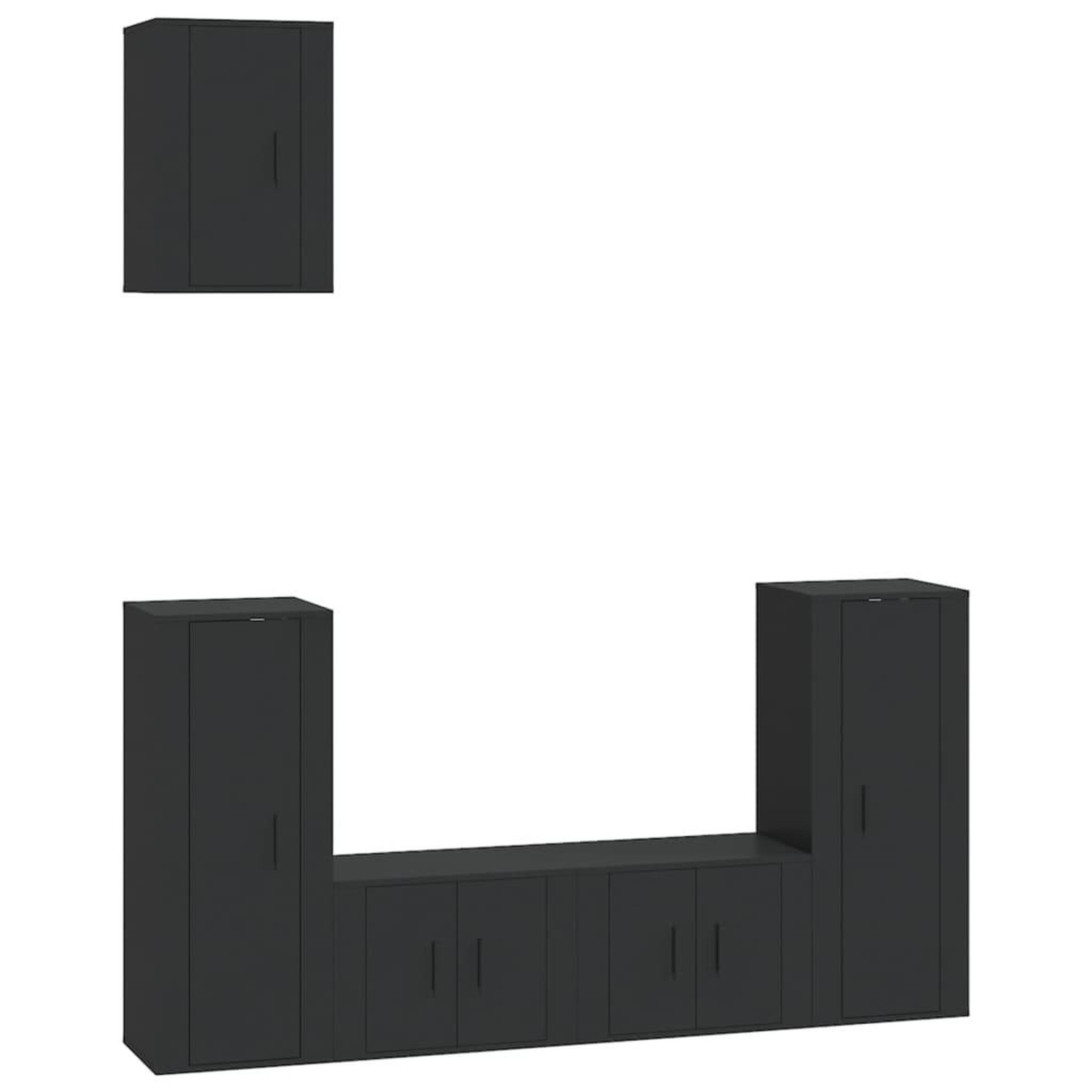 Voir la diapositive 2 : VIDAXL Ensemble de meubles TV 5 pcs Noir Bois d'ingenierie