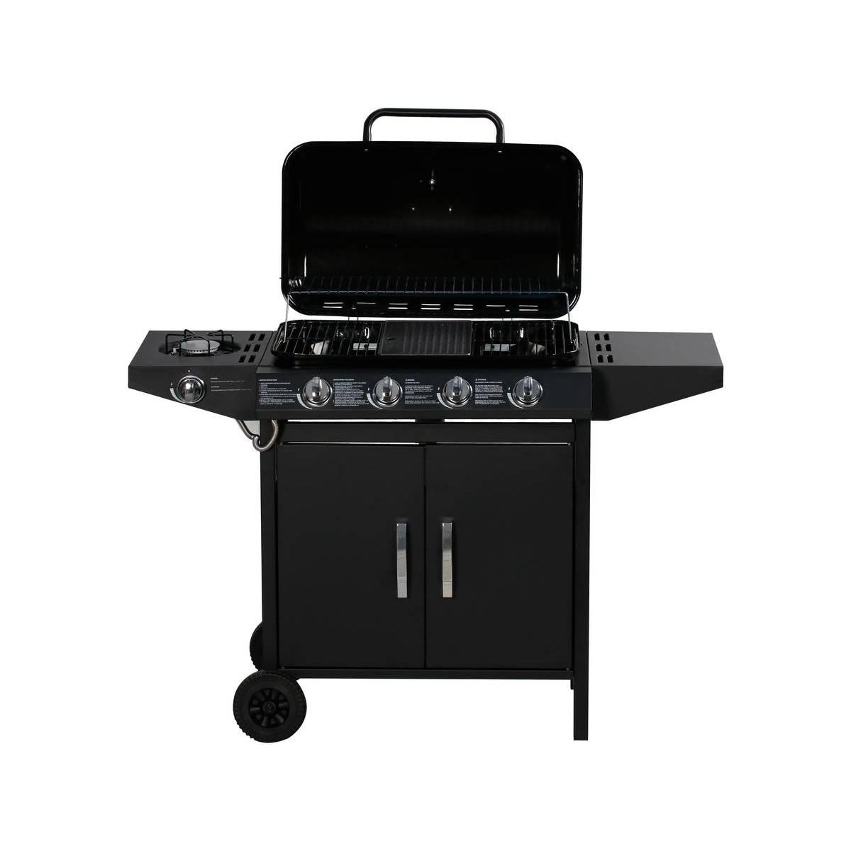 Habitat et Jardin Barbecue gaz  Festa 5  - 5 brûleurs dont 1 latéral - 12.9 Kw- Noir