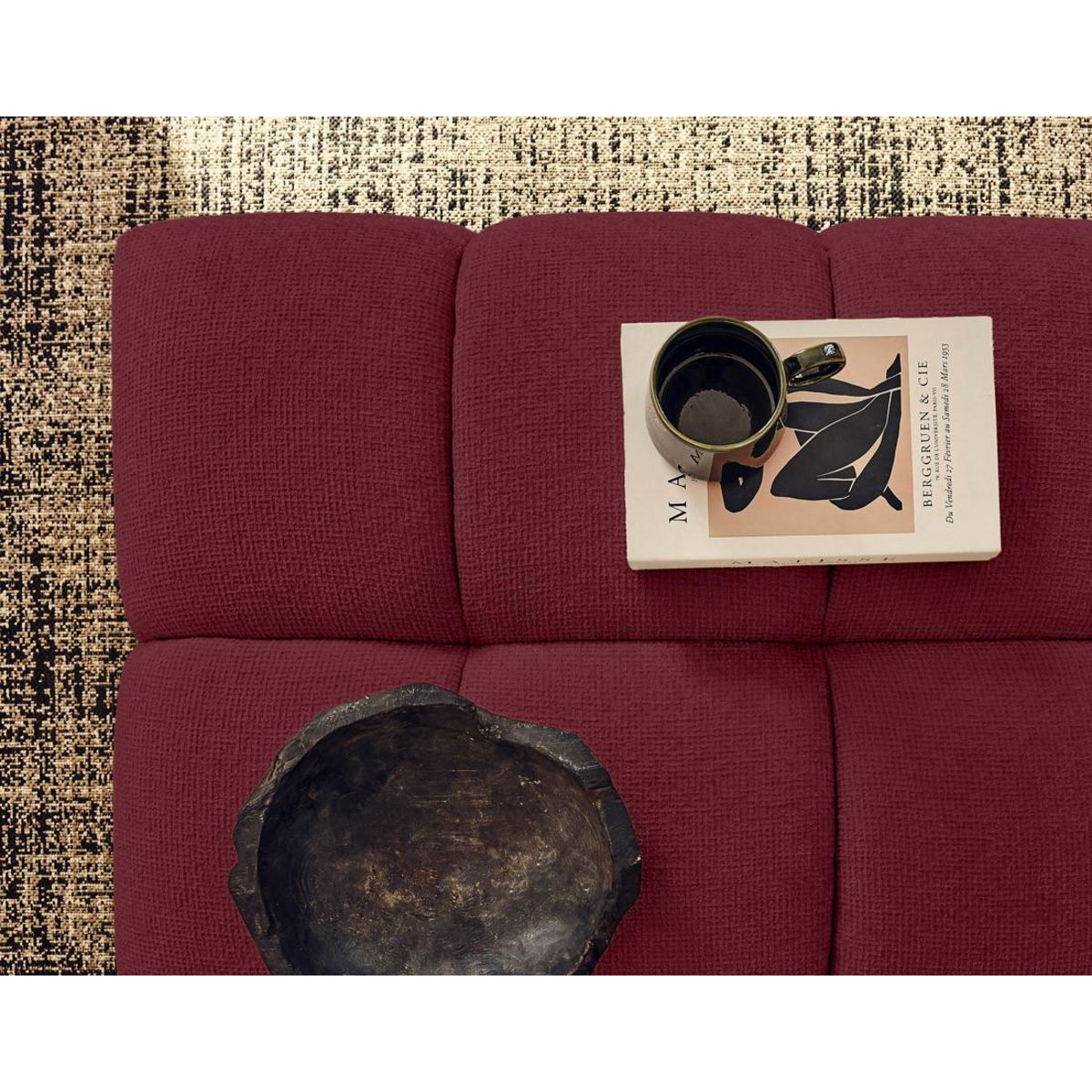 LISA DESIGN Suzano - pouf en tissu texturé