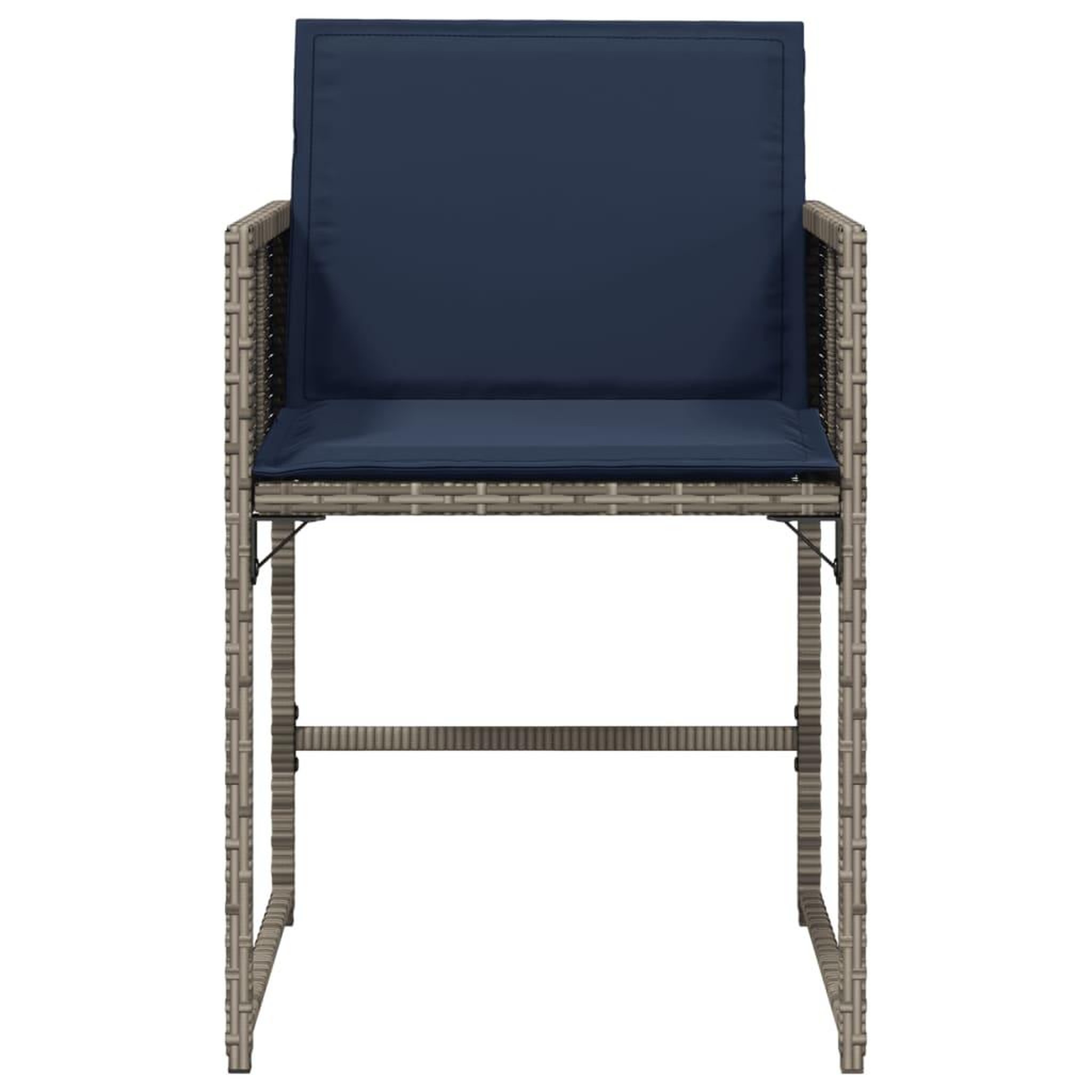 Voir la diapositive 5 : VIDAXL Chaises de jardin avec coussins lot de 4 gris resine tressee