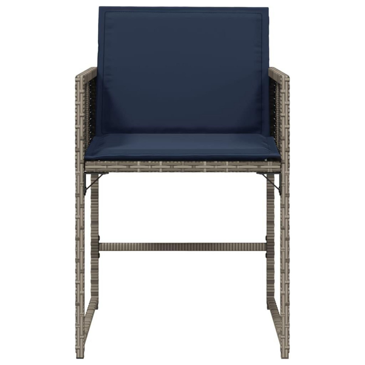 VIDAXL Chaises de jardin avec coussins lot de 4 gris resine tressee