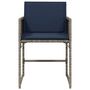 Voir la diapositive 5 : VIDAXL Chaises de jardin avec coussins lot de 4 gris resine tressee