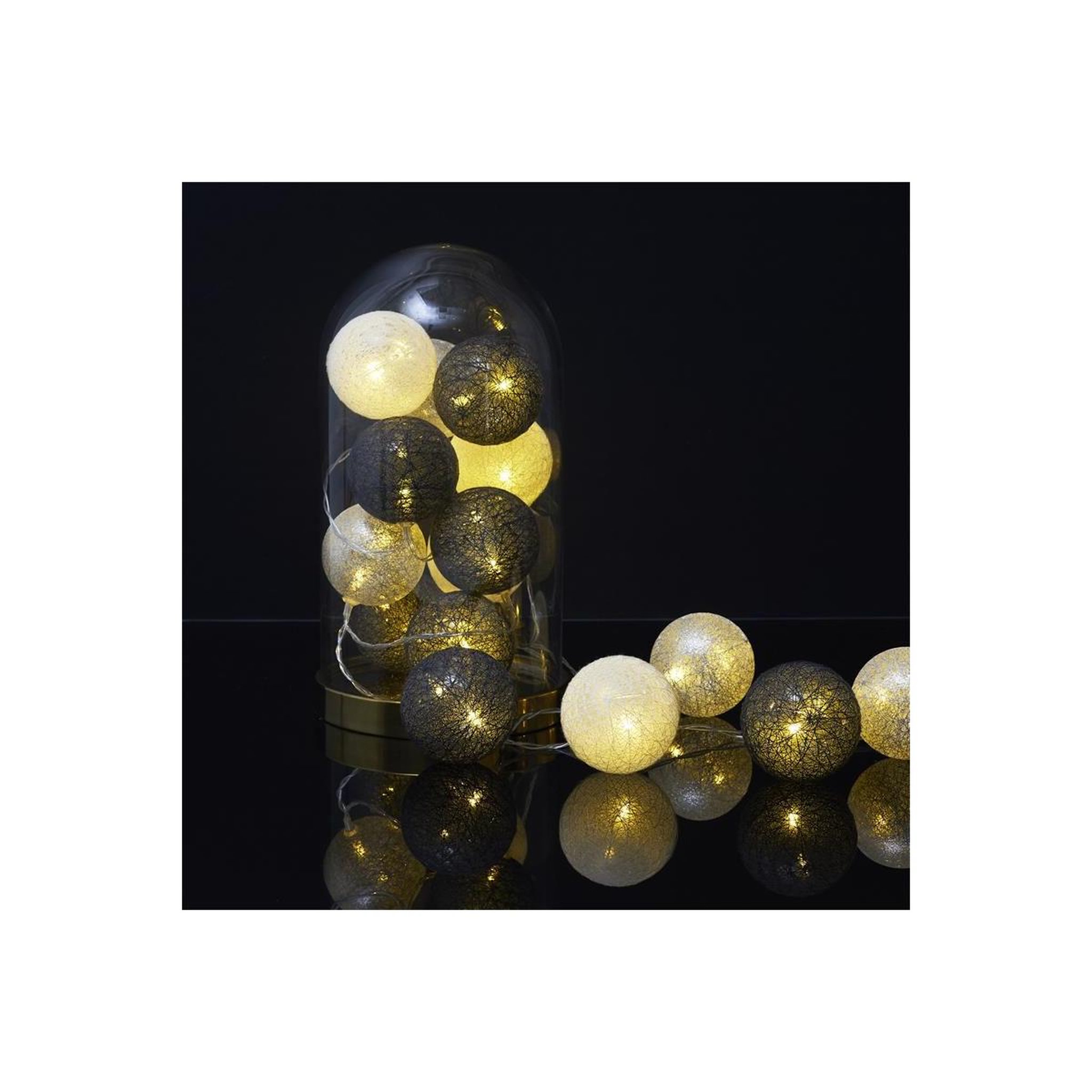 Voir la diapositive 2 : The Home Deco Factory Guirlande lumineuse led  boule  360cm bleu & gris