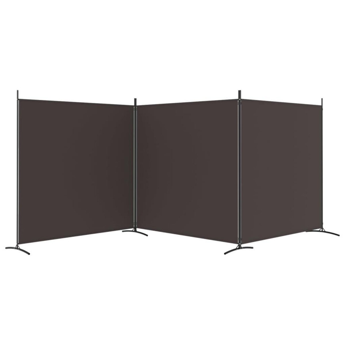 VIDAXL Cloison de separation 3 panneaux Marron 525x180 cm Tissu