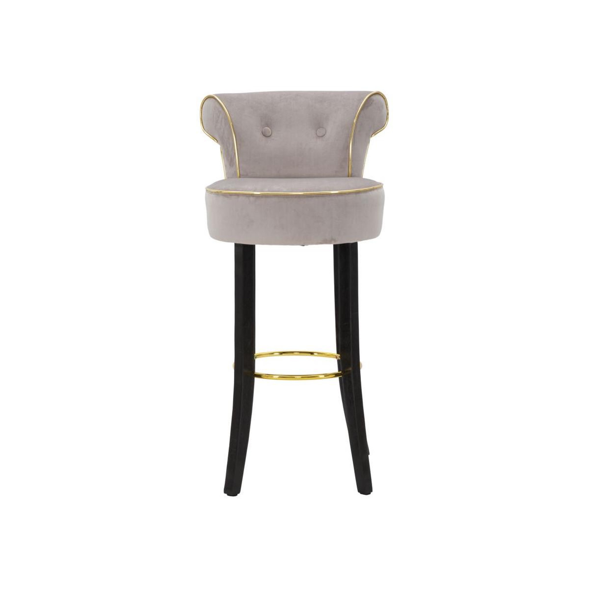 Voir la diapositive 2 : Paris Prix Tabouret de bar en velours  luxy  96cm gris